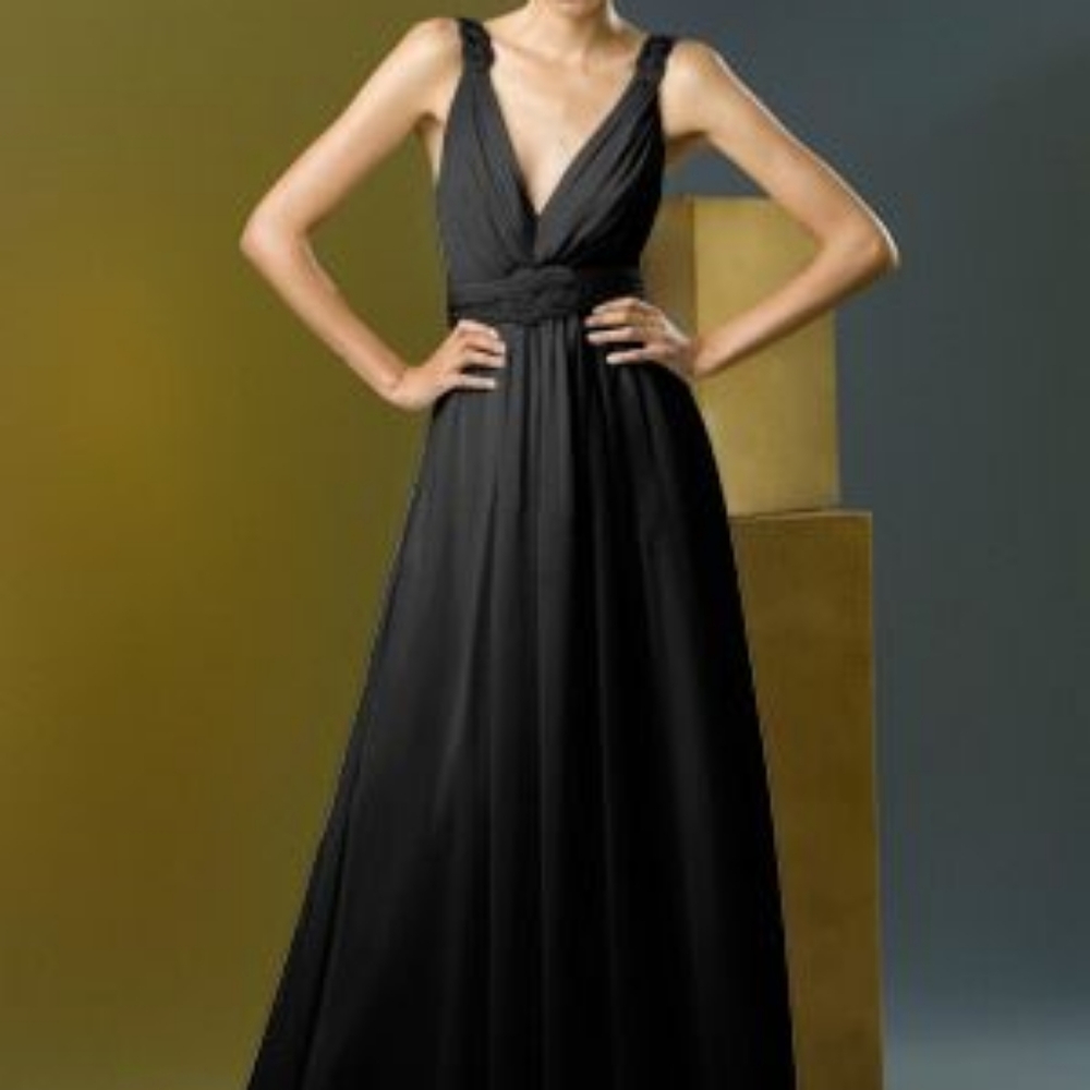 Green floor length dress